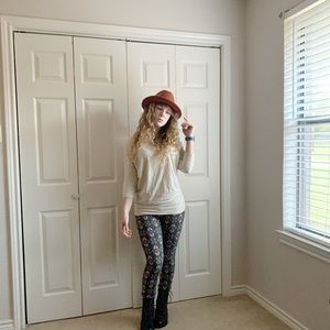 Southwest desert printed black, rust, cream pants